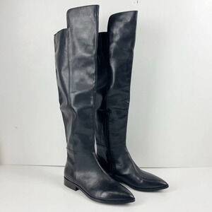 NEW Seychelles Knee High Boots 7 Black Gentle Touch Tall Boot Low Heel Leather